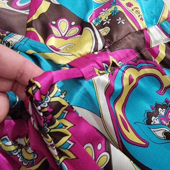 Bisou Bisou Colorful Women's Dress with Puff Sleeves Size 10 - Picture 11 of 16